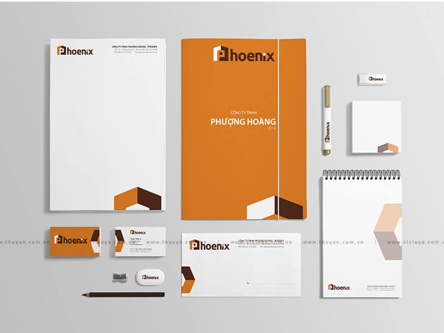 Thiết kế logo, CIP - Công ty BĐS Phượng Hoàng