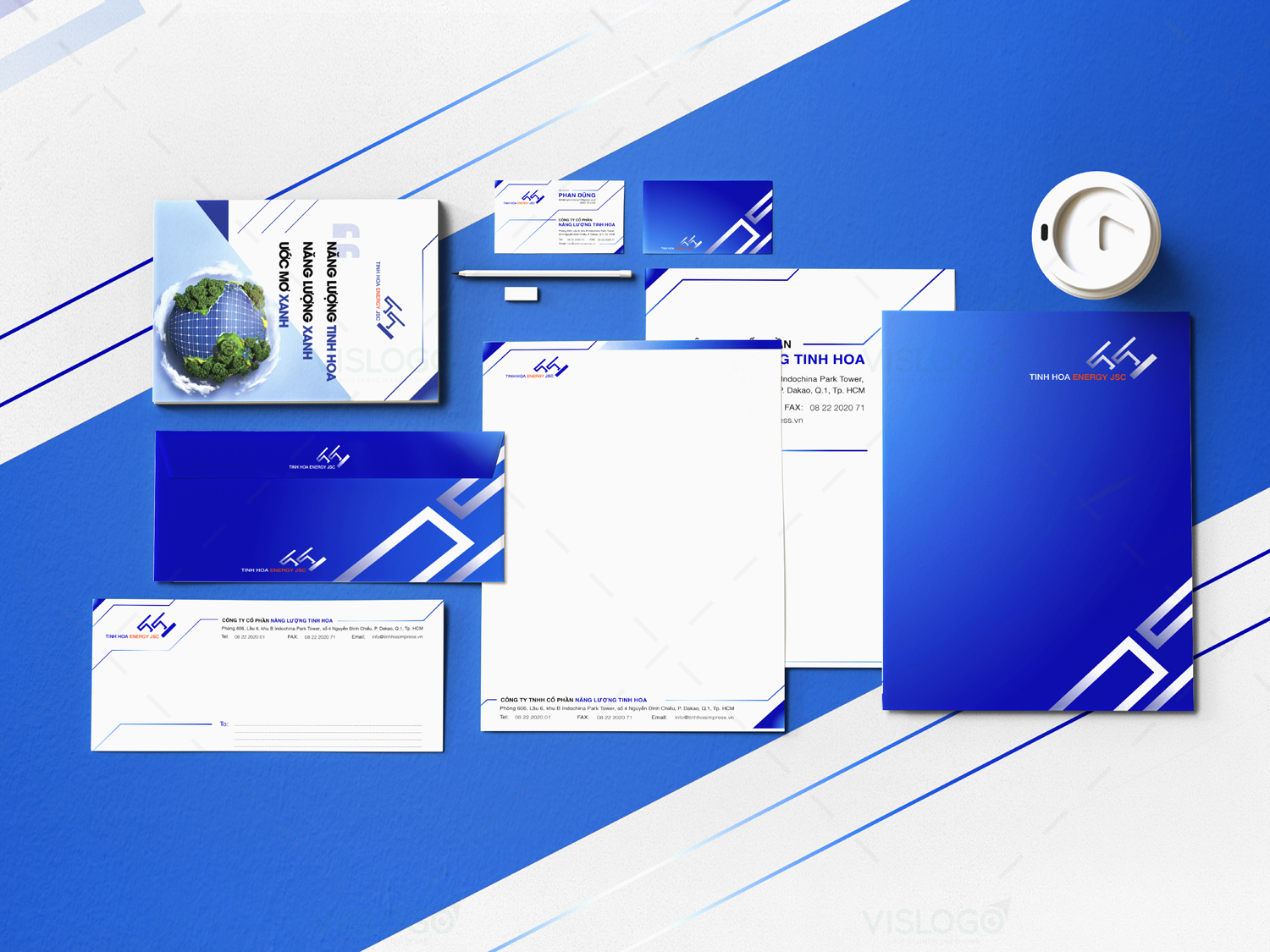 Thiết kế logo, nhận diện, brochure năng lượng mặt trời TINH HOA Energy