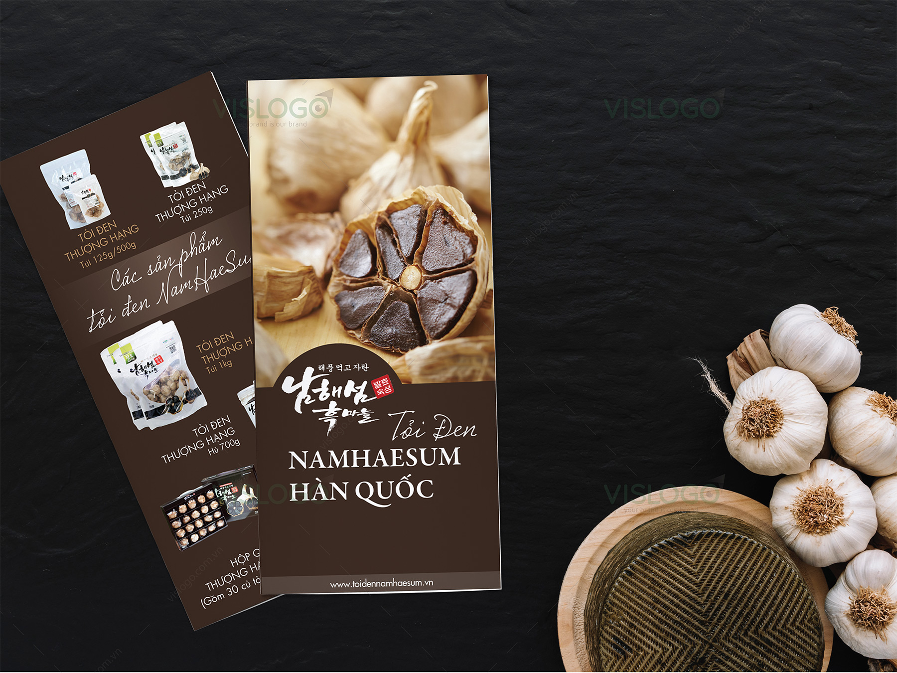 Thiết kế brochure Tỏi đen NamHae Sum